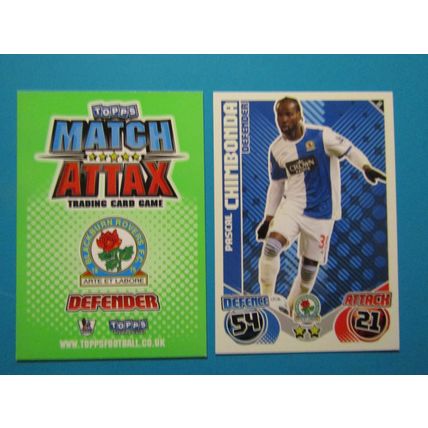 56. Pascal Chimbonda - Blackburn Rovers - Match Attax 2010/11 Football Card EF1