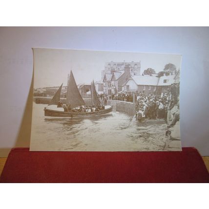 PLEASURE BOAT, PADSTOW, CORNWALL c.1900 postcard. Truro Museum =