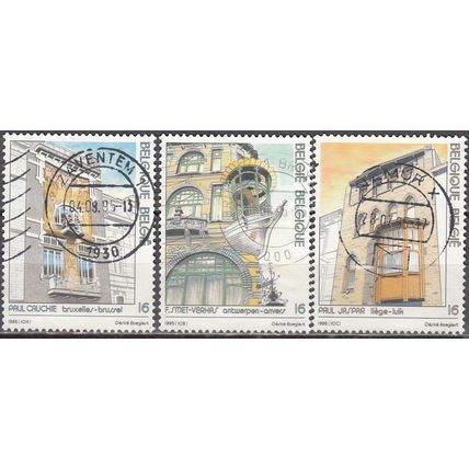 Belgique 1995 Michel 2656 - 2658 O Cote (2008) 2.40 € Art Maisons Cachet rond