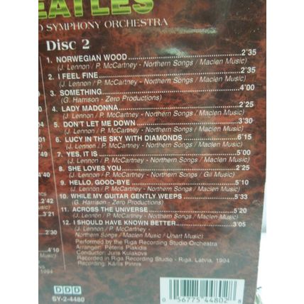 The Beatles: Symphony for the Stars: (1995 Madacy) 2 Disc Set w/case