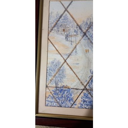 Watercolour Painting View From Church Friskney Lincolnshire Picture Gill Taylor