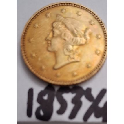 9 Golden Coin Reproduction Coins 1/4 to 3/4 Rounds BU Mint US Lot 1849-1933