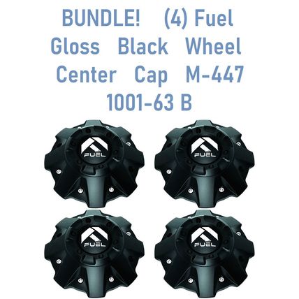 NEW! (4) Fuel Gloss Black Wheel Center Cap 1001-63GBR - w/ 4 Screws & 2 Tools