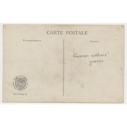 La Guerre dans le Nord 24 Vermelles Tombes d'Allemands dans un Jardin WW1 WWI