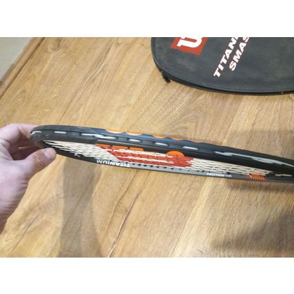 Wilson Squash Racket Smash Ti Titanium With Head Cover Black Orange White