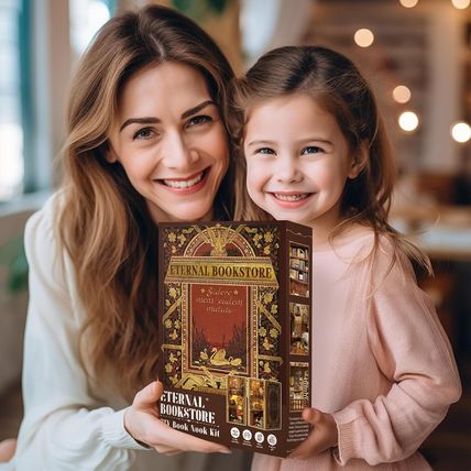 Cutefun Book Nook Kit, DIY Miniature House Kit for Adults, 3D Wooden Puzzle Book
