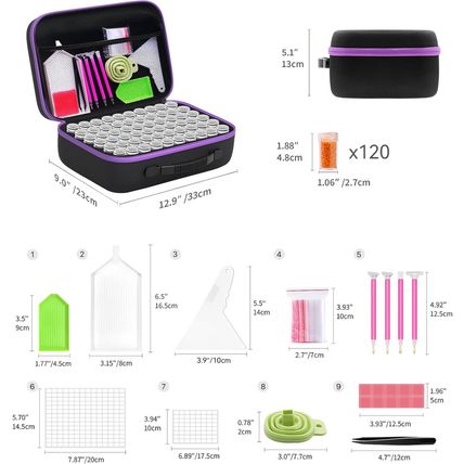 ARTDOT 120 Slots Storage Container for Diamond Art Kits for Adults,Portable Bead