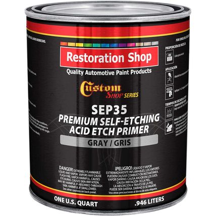 Custom Shop Premium Gray Self Etching Primer, 1 Quart - Ready to Spray Paint, Ex