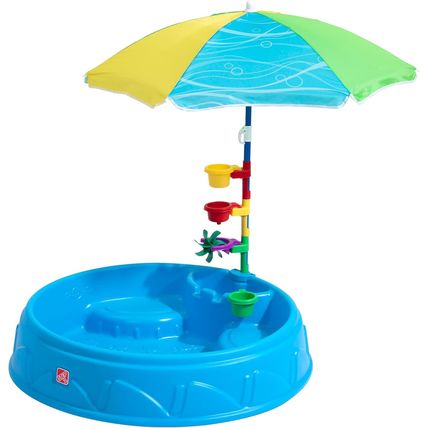 Step2 Play & Shade Pool, Kids Activity Pool with Umbrella, Summer Outdoor Toys,