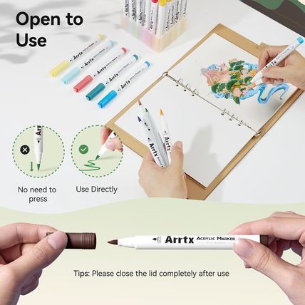 Arrtx 90 Colors Paint Markers, Acrylic Paint Pens for Artists Adults Coloring Dr