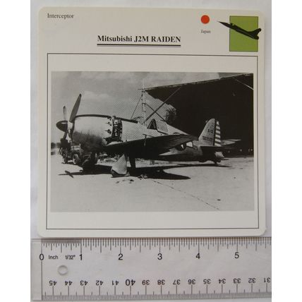 Mitsubishi J2M Raiden - Japan - Interceptor - Collectors Club Card