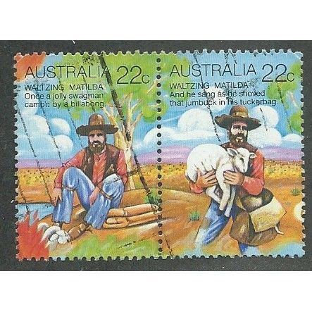 AUS 1980 SE~TE PAIR 22c 'WALTZING MATILDA' FINE USED (EBID34-135)