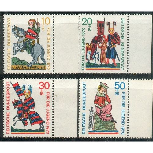Germany 1970 - SG1512-15 - Child Welfare - Minnesinger Themes (unused)