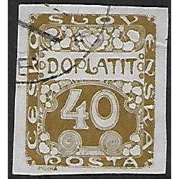 Po Mi 7: 40 h. olive Postage Due Stamp.