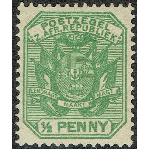 Transvaal 1896 ½d Green SG216 UM