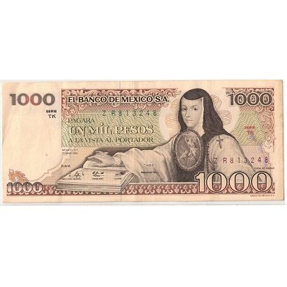 Banco De Mexico 1000 pesos TK series 1982