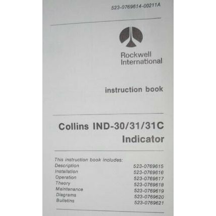 Rockwell Collins IND-30/31/31C Indicator Instruction Book manual