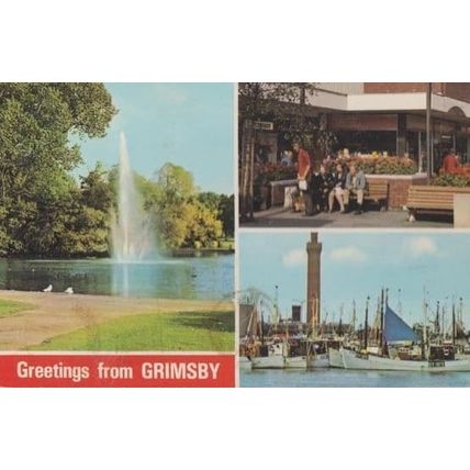 Grimsby Peoples Park Shipping Precinct 1970s Postcard