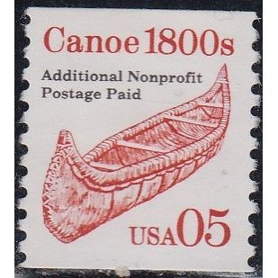 USA, 1991 5c Canoe 1800's, SG 2485 (Scott #2454), used.