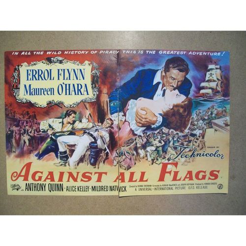 AGAINST ALL FLAGS Errol Flynn, Maureen O'Hara 1952 "Kine Weekly" Advert