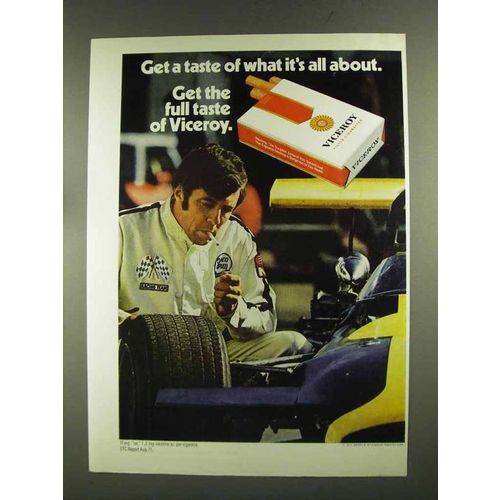 1972 Viceroy Cigarettes Ad - Racecar Driver