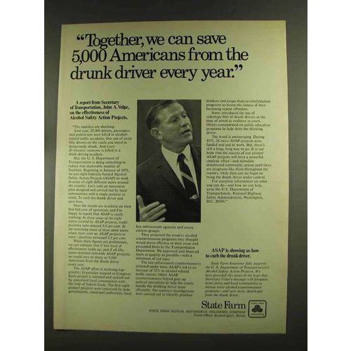 1972 State Farm Insurance Ad - Save 5,000 Americans