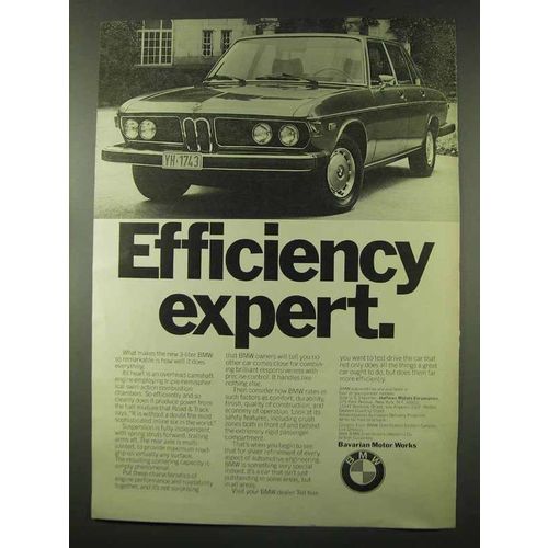 1973 BMW Car Ad - Efficiency Expert