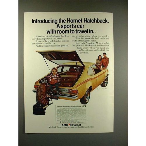 1973 AMC Hornet Hatchback Car Ad - Travel!