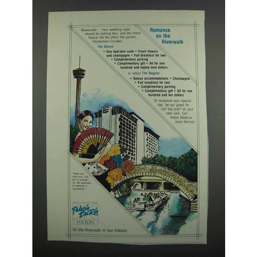 1983 Palacio Del Rio Hilton Hotel Ad - On the Riverwalk