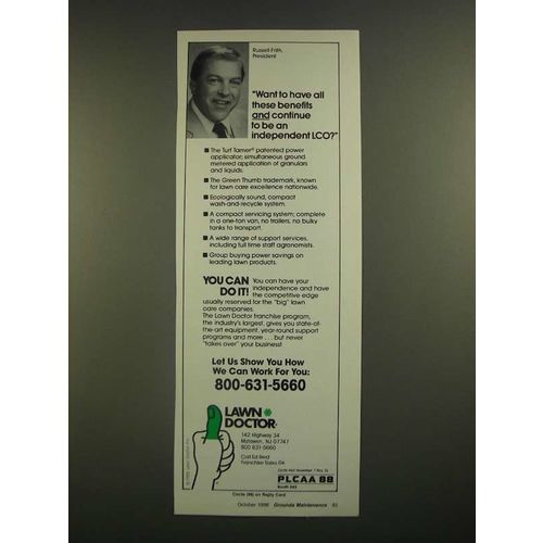 1988 Lawn Docter Ad - Want to Have All These Benefits