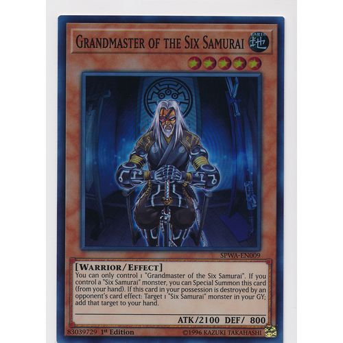 YuGiOh Spirit Warriors SPWA-EN009 Grandmaster of the Six Samurai 1st Edition