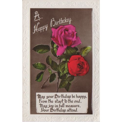 GB 1933 A Happy Birthday with deckled edges see rest
