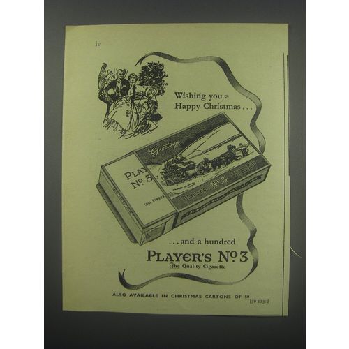 1954 Players No. 3 Cigarettes Ad - Wishing you a happy Christmas
