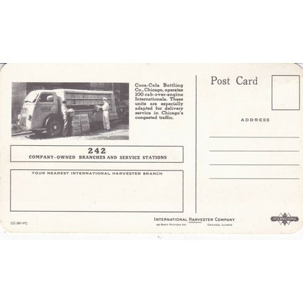 Coca Cola International Delivery Truck United States Postcard unused VGC