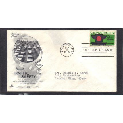 FDC Art Craft 1272 5c Traffic Safety (Cachet-Typed/A) CV40552