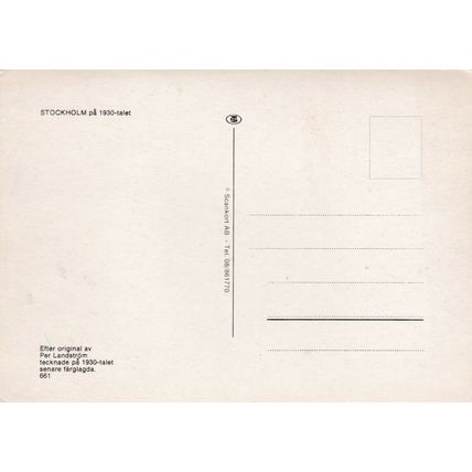Per Landstrom Stockholm 1930 Postcard unused VGC