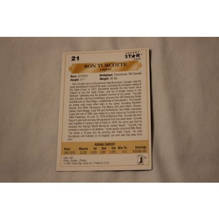 Ron Turcotte 1991 Jockey Star NO. 21