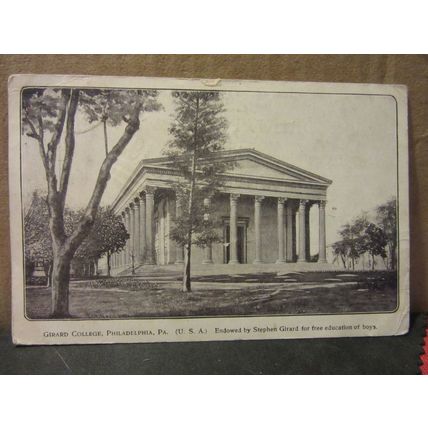 GIRARD COLLEGE, PHILADELPHIA, PENNSYLVANIA, USA used antique postcard 1906 pms