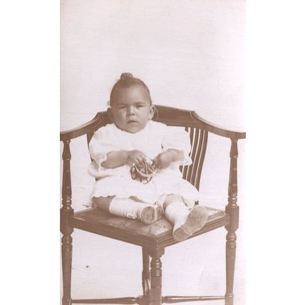 Baby With Gyroscope Style Compass Rattle Toy Antique Postcard