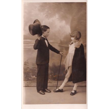 Child As Fred Astaire Dating Lady Antique Real Photo Theatre Postcard
