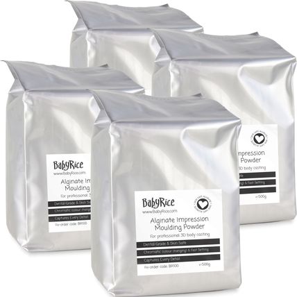 4 BAGS BabyRice Chromatic Alginate Fast Set Baby Hand Foot Casting Powder 2kg