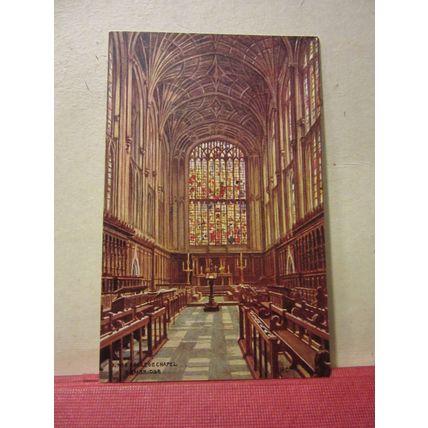 THE CHOIR, KINGS COLLEGE CHAPEL. Cambridge unused postcard by J. Salmon.. =