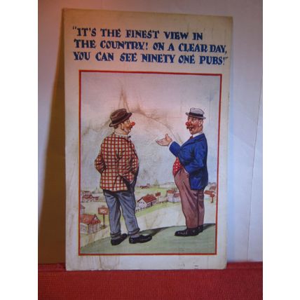 ninety-one pubs, SAUCY SEASIDE POSTCARD used H.B. Ltd no 8034 humour 1927 pm =