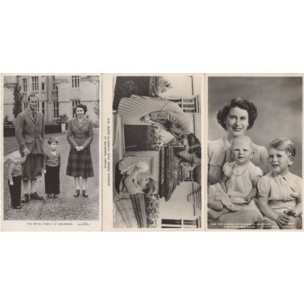 King Charles As Baby Prince Boy Toy Car 3x Old RPC Postcard s