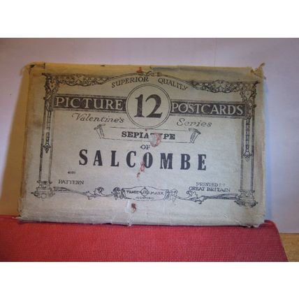 PACK OF 12 SALCOMBE Devon unused antique postcards by Valentine c.1922 =