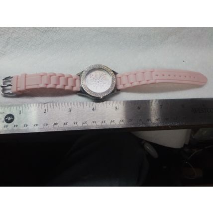 Guess Waterpro Women's- G86153L Pink Silver/Rubber Pink Band New Battery