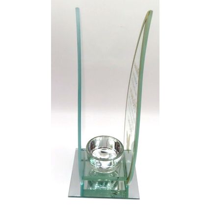 Husband Glass Memorial Tealight Holder Glass Double 20 CM with Verse Grief