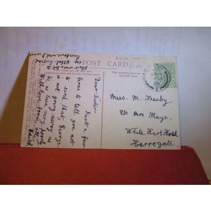 CANAL LIFE, LIVERPOOL BARGE used antique postcard by Shurey's 1909 pm =