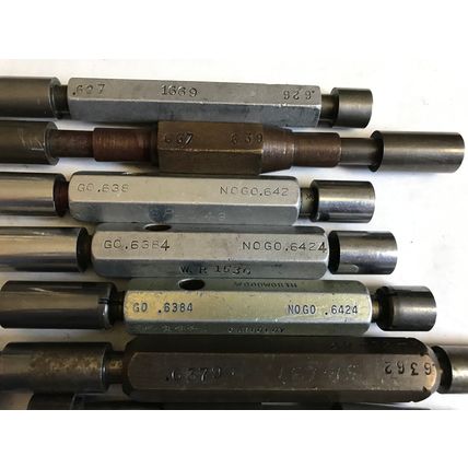 LOT THE PIPE MACHINERY GO NO GO PLUG GAGE .638,.642,.626,.627,.637,.628,.647,ET