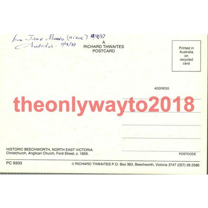 Beechworth, NE Victoria, Australia, Postcard, 1997